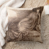 Frau Jane Morris Reclining auf einem Sofa Kissen (Decke)