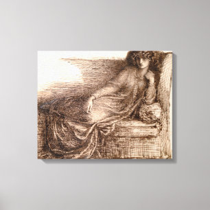 Frau Jane Morris Reclining auf einem Sofa Leinwanddruck