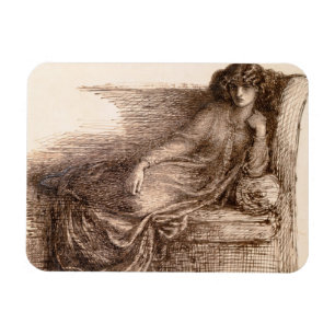 Frau Jane Morris Reclining auf einem Sofa Magnet