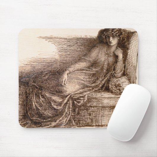 Frau Jane Morris Reclining auf einem Sofa Mousepad (Mit Mouse)