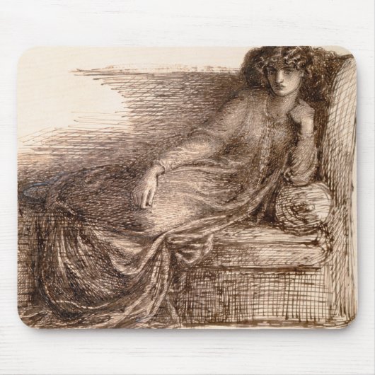 Frau Jane Morris Reclining auf einem Sofa Mousepad (Vorne)