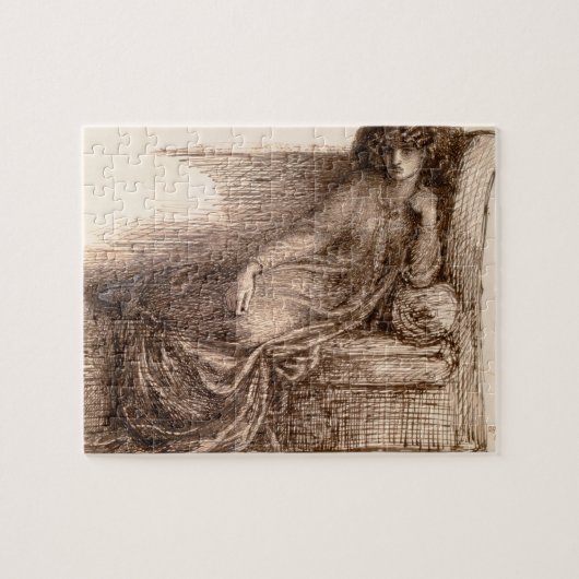 Frau Jane Morris Reclining auf einem Sofa Puzzle (Horizontal)