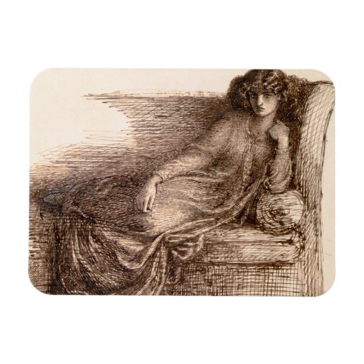 Frau Jane Morris Reclining zu einem Sofa Magnet (Horizontal)