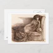Frau Jane Morris Reclining zu einem Sofa Postkarte (Vorne/Hinten)