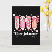 Frau Johnson Lehrerin Valentinstag Bleistift Karte (Gelbe Blume)