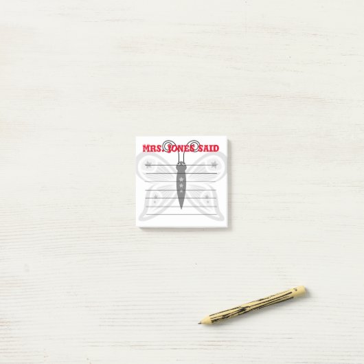 Frau Jones sagte Post-It Notes Post-it Klebezettel (Auf Schreibtisch)