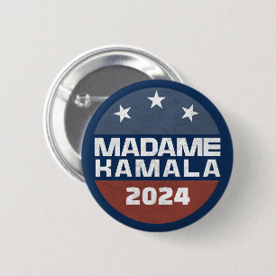 Frau Kamala Harris 2024 für Präsidentin Patriotic Button