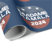 Frau Kamala Harris 2024 für Präsidentin Patriotic Geschenkpapier (Rolleneckpunkt)