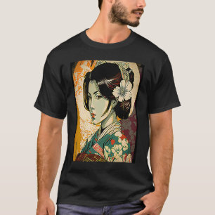Frau Kimono Retro Geisha Vintag Japanisch Samura T-Shirt