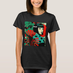 Frau Kimono Retro Geisha Vintag Japanisch Samura T-Shirt