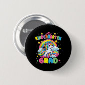 Frau Kindergarten Grad Unicorn Button (Vorne & Hinten)