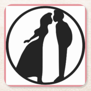 FRAU KISSING MAN RECHTECKIGER PAPPUNTERSETZER
