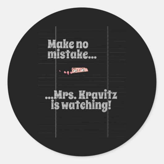 Frau Kravitz beobachtet Runder Aufkleber (Vorderseite)