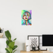 Frau Kubismus Kunststil Poster (Heimbüro)