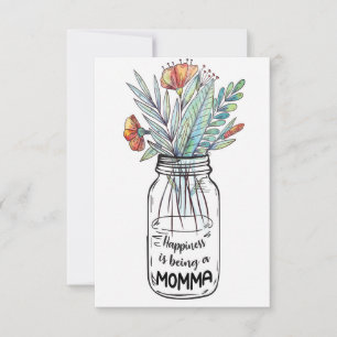 Frau Kunst Glück Ist Ein Mami Sein Dankeskarte