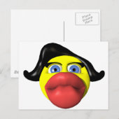 Frau küsst gelb postkarte (Vorne/Hinten)