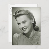 Frau lächeln 2 postkarte (Vorne/Hinten)