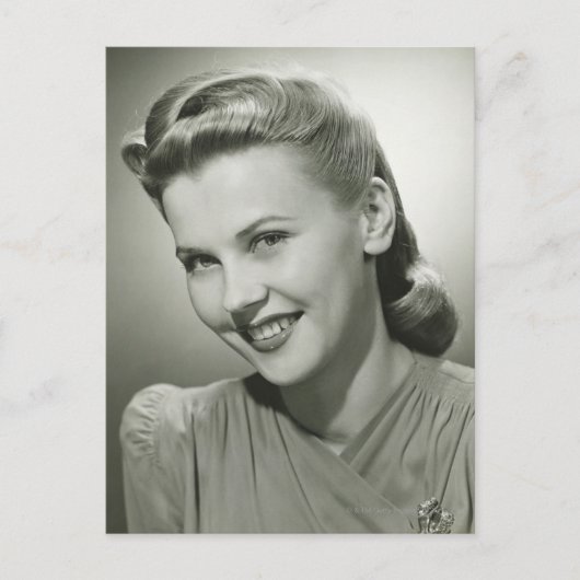 Frau lächeln 2 postkarte (Vorderseite)