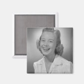 Frau lächeln magnet (Vorderseite/Rückseite)