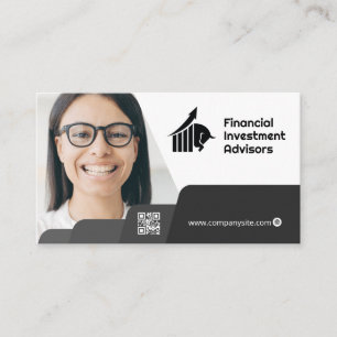 Frau lächeln Unternehmen QR Code Business Card Visitenkarte