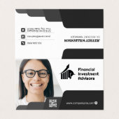 Frau lächeln | Unternehmen | QR Code Business Card Visitenkarten (Außenseite Aufgefaltet)