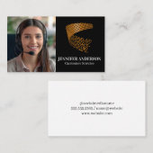 Frau lächelnder Kundenservice | Call Center Visitenkarte (Vorne/Hinten)