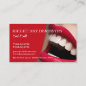 Frau lächelt. Zähne weißend. Zahnpflege. Visitenkarte (Vorderseite)