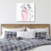 Frau Lady Girl zeichnend Leinwanddruck (Insitu (Schlafzimmer))
