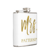 Frau Last Name Flask with Gold Foil Typografy Flachmann (Rechts)