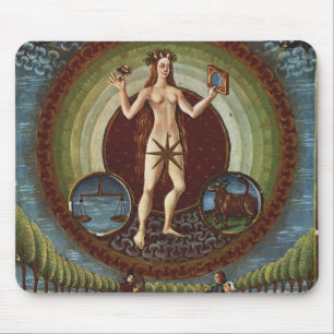 Frau Lat. 209 f.9v Venus, von "De Sphaera", c.1470 Mousepad
