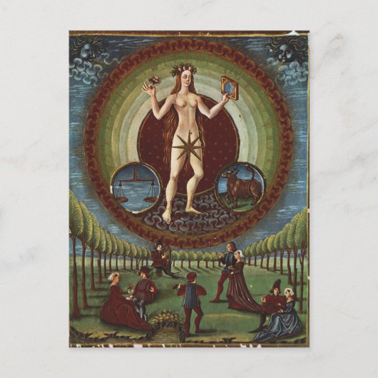 Frau Lat. 209 f.9v Venus, von "De Sphaera", c.1470 Postkarte (Vorderseite)