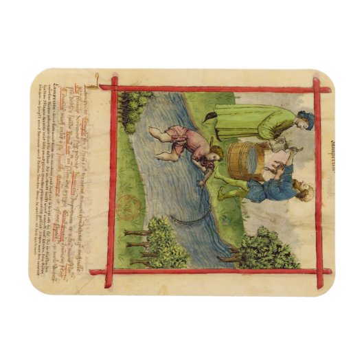 Frau Lat 9333 f.82 Fischerei auf Aale, aus "Tacuin Magnet (Horizontal)