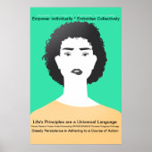 Frau, - Lebensgrundsätze - Beharrlichkeit Poster (Vorne)