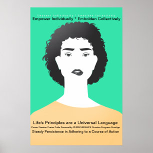 Frau, - Lebensgrundsätze - Beharrlichkeit Poster