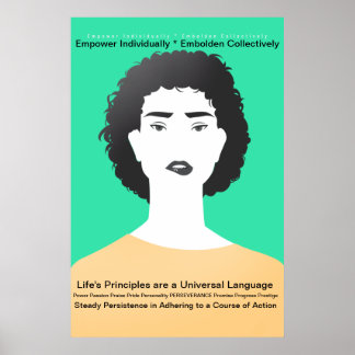 Frau, - Lebensgrundsätze - Beharrlichkeit Poster