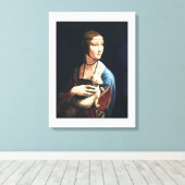 Frau Leonardo da Vincis mit Ermine (ca. 1490) Leinwanddruck (Insitu (Holzboden))