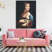 Frau Leonardo da Vincis mit Ermine (ca. 1490) Leinwanddruck (Insitu (Wohnzimmer))