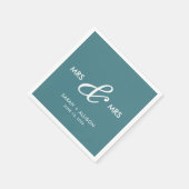 Frau Lesbian Aquamarin Wedding Napkins Serviette (Ecke)