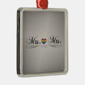 Frau Lesbian Pride Typografy Design Silbernes Ornament (Rechts)