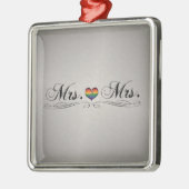 Frau Lesbian Pride Typografy Design Silbernes Ornament (Links)