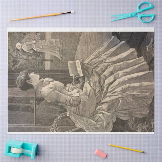 Frau lesen in den 1880er Jahren Seidenpapier (Basteln)