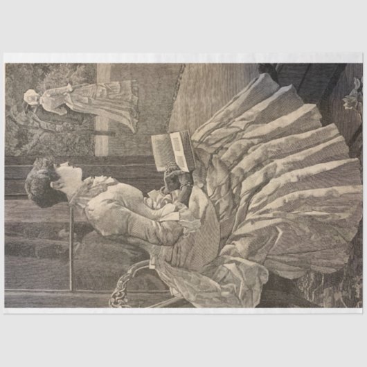 Frau lesen in den 1880er Jahren Seidenpapier (Vorderseite)