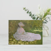 Frau lesen Springtime Monet Einladung (Stehend Vorderseite)