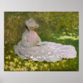 Frau lesen Springtime Monet Poster (Vorne)