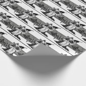 Frau lesend mit schwarzer Katze    Geschenkpapier (Ecke)