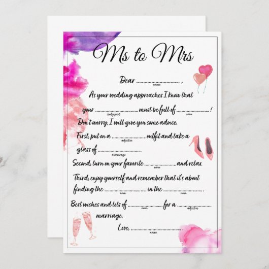 Frau Libs Ankündigung (Vorne/Hinten)