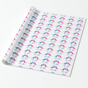 + Frau - Liebe Dinosaurier Geschenkpapier