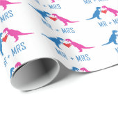 + Frau - Liebe Dinosaurier Geschenkpapier (Rolleneckpunkt)
