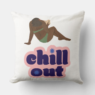 Frau liest Buch Chill Out Retro Kissen