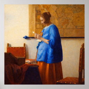 Frau liest einen Brief von Johannes Vermeer Poster